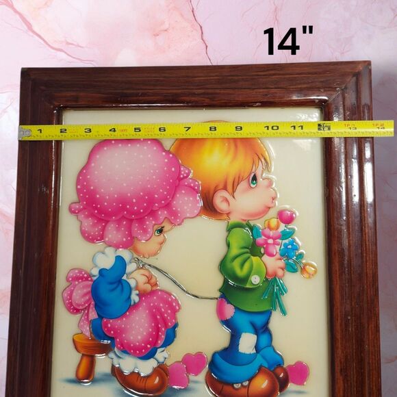 Vintage Spanish “Te Cuidaré Con Amor” 3D Resin Wall Plaque 19x14 Precious Moment - Picture 9 of 10